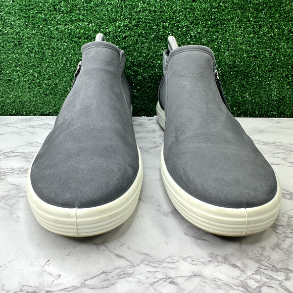 Ecco Soft 7 Low Bootie Dark Shadow Shoes Women's Size 10 Slip On Zip - Picture 9 of 10